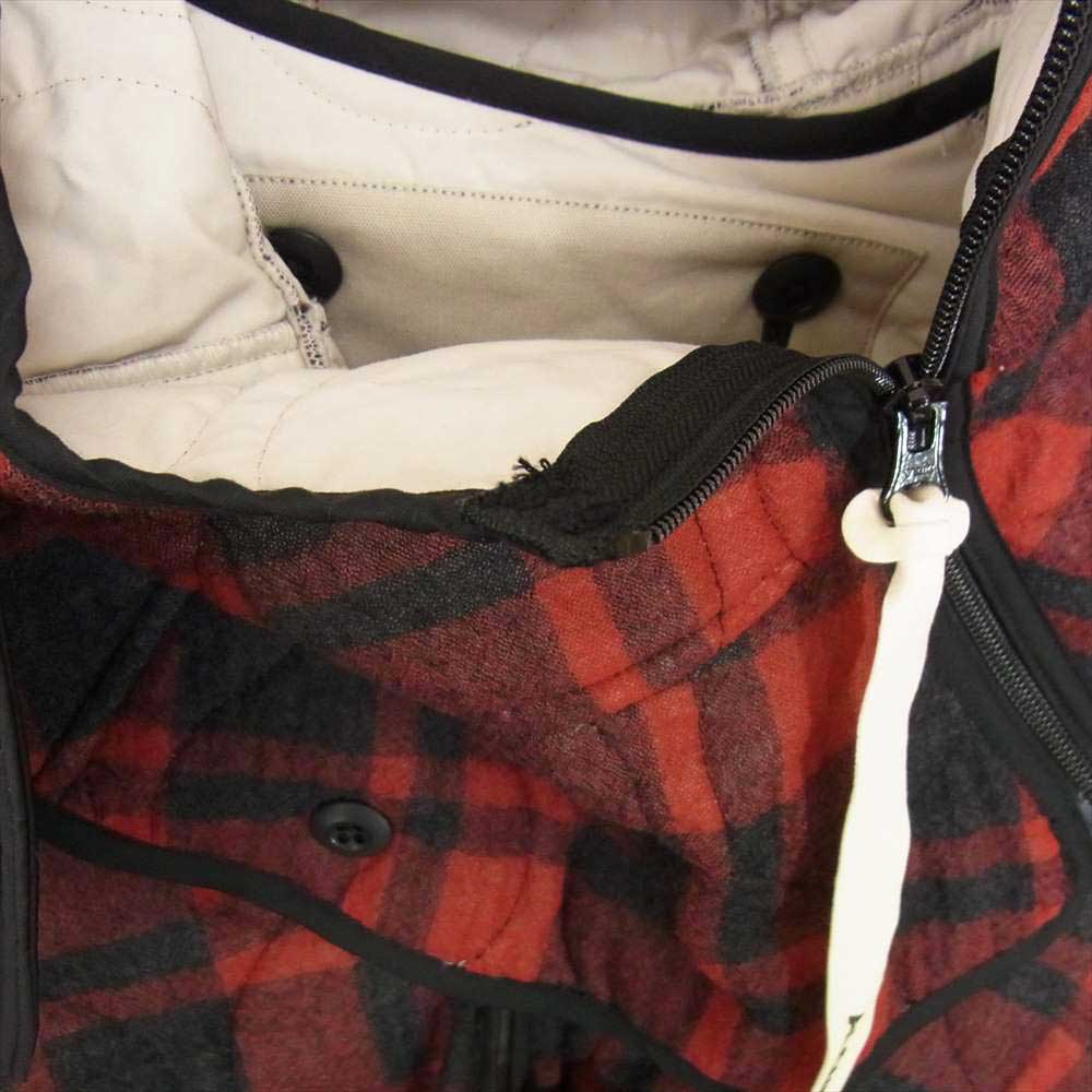 マウンテンリサーチ Quilting JKT キルティング チェック ポンチョ ジャケット レッド系 サイズ表記無【極上美品】【中古】
