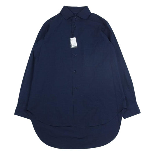 Nigel Cabourn ナイジェルケーボン 襟着脱可能 コットン シャツ ブラウス 長袖 ネイビー系 46【美品】【中古】