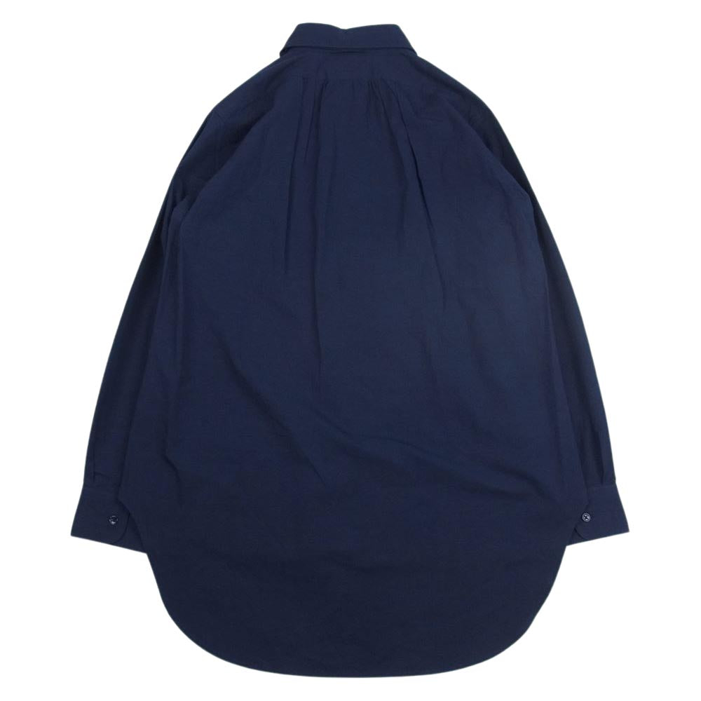 Nigel Cabourn ナイジェルケーボン 襟着脱可能 コットン シャツ ブラウス 長袖 ネイビー系 46【美品】【中古】