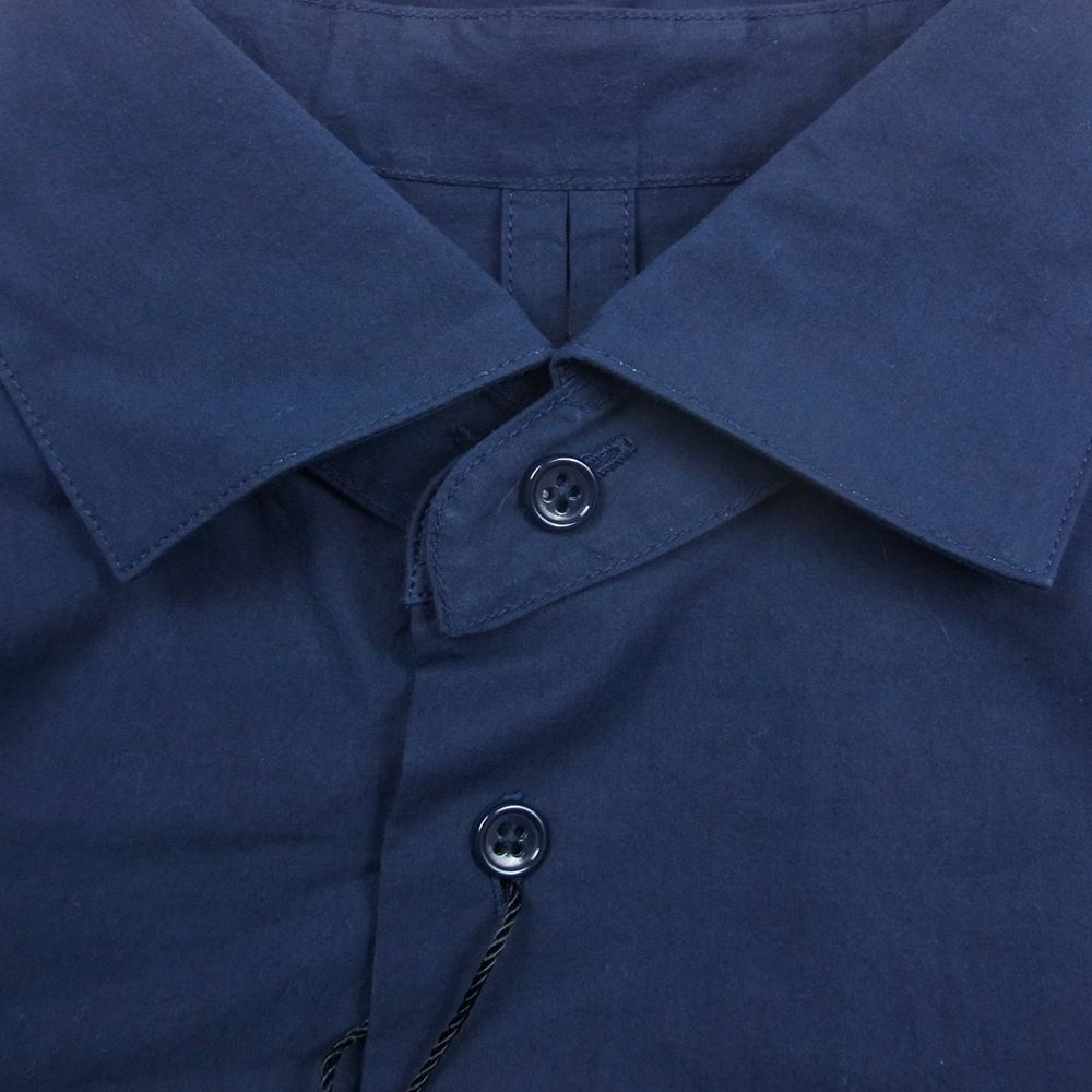 Nigel Cabourn ナイジェルケーボン 襟着脱可能 コットン シャツ ブラウス 長袖 ネイビー系 46【美品】【中古】
