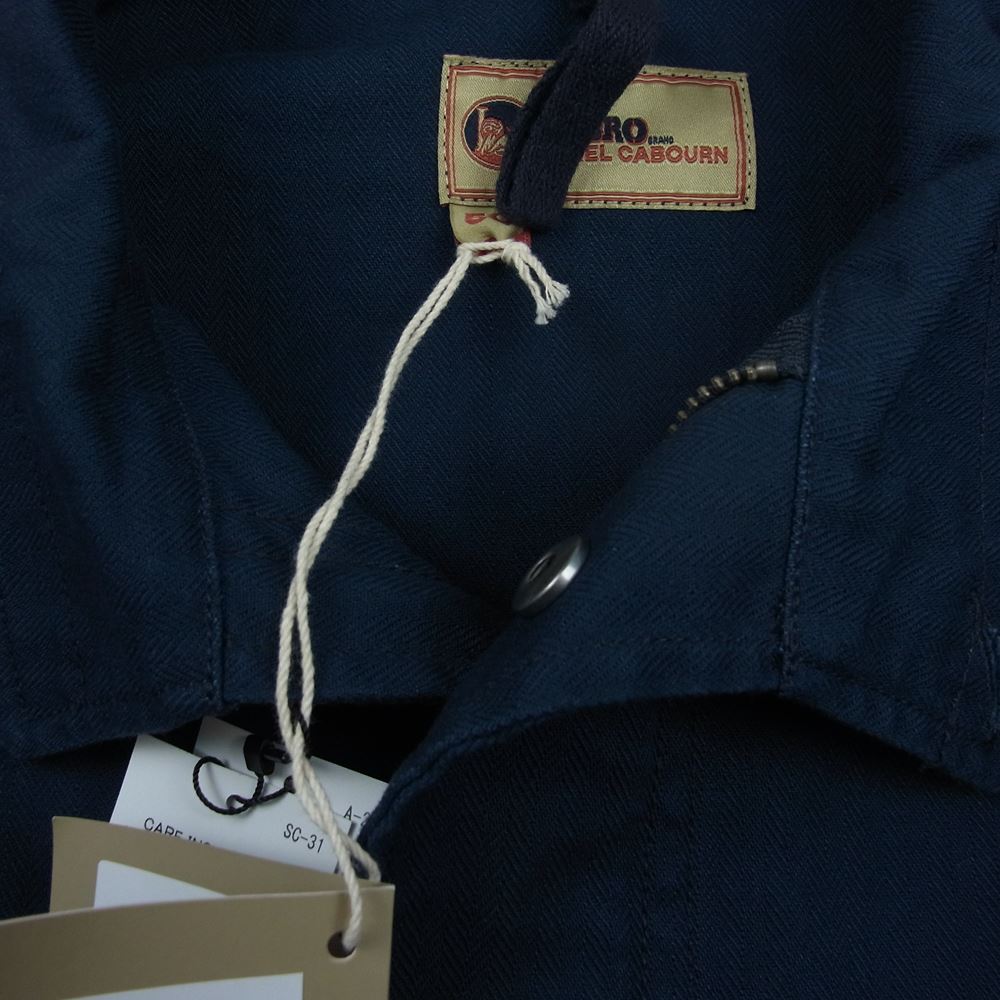 Nigel Cabourn ナイジェルケーボン NCOS-AW21-JK-54 LYBRO ライブロ ZIP MILITARY JACKET ジップ ミリタリー ジャケット ネイビー系 48【新古品】【未使用】【中古】
