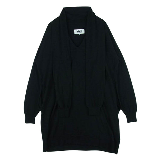 MAISON MARTIN MARGIELA メゾンマルタンマルジェラ MAISON MARGIELA メゾンマルジェラ MM6 エムエムシックス 15AW S32CT0696 マフラー ニット ワンピース ブラック系 L【中古】