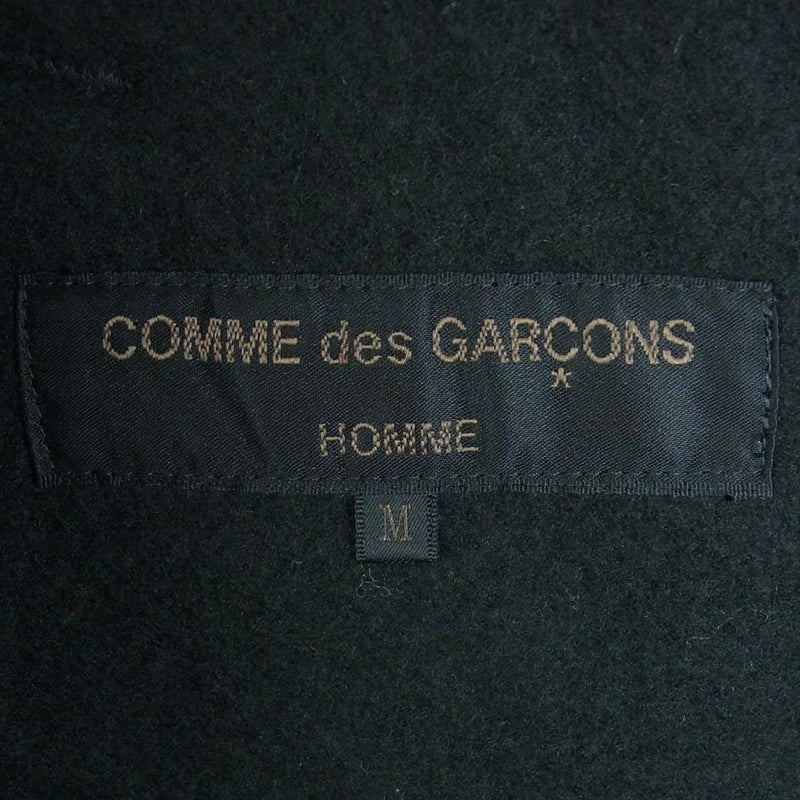 COMME des GARCONS HOMME コムデギャルソンオム AD2001 HD-J080 01年製 前立て裏テープパイピング ウール縮絨 ステンカラーコート ブラック系 M【中古】