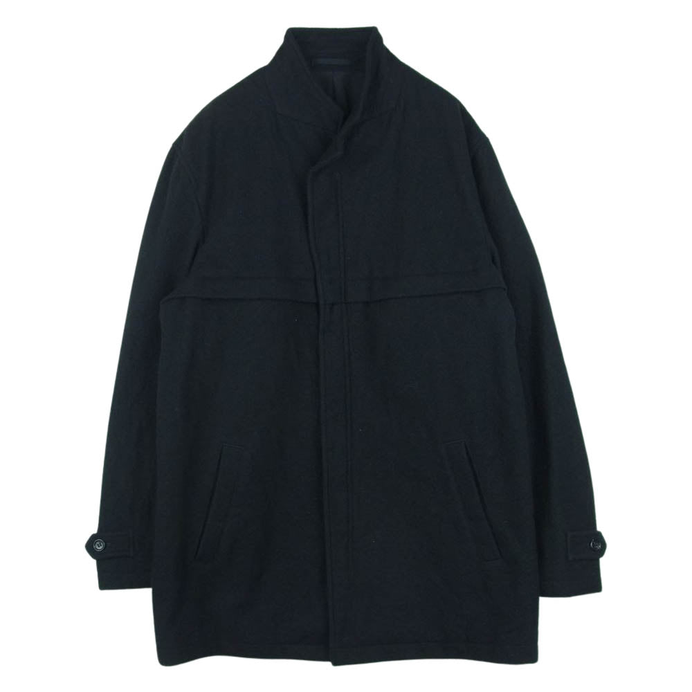 COMME des GARCONS HOMME コムデギャルソンオム AD1999 HJ-070780 ヴィンテージ 90s ウール縮絨 フルジップ スタンドカラー コート ブラック系 M【中古】