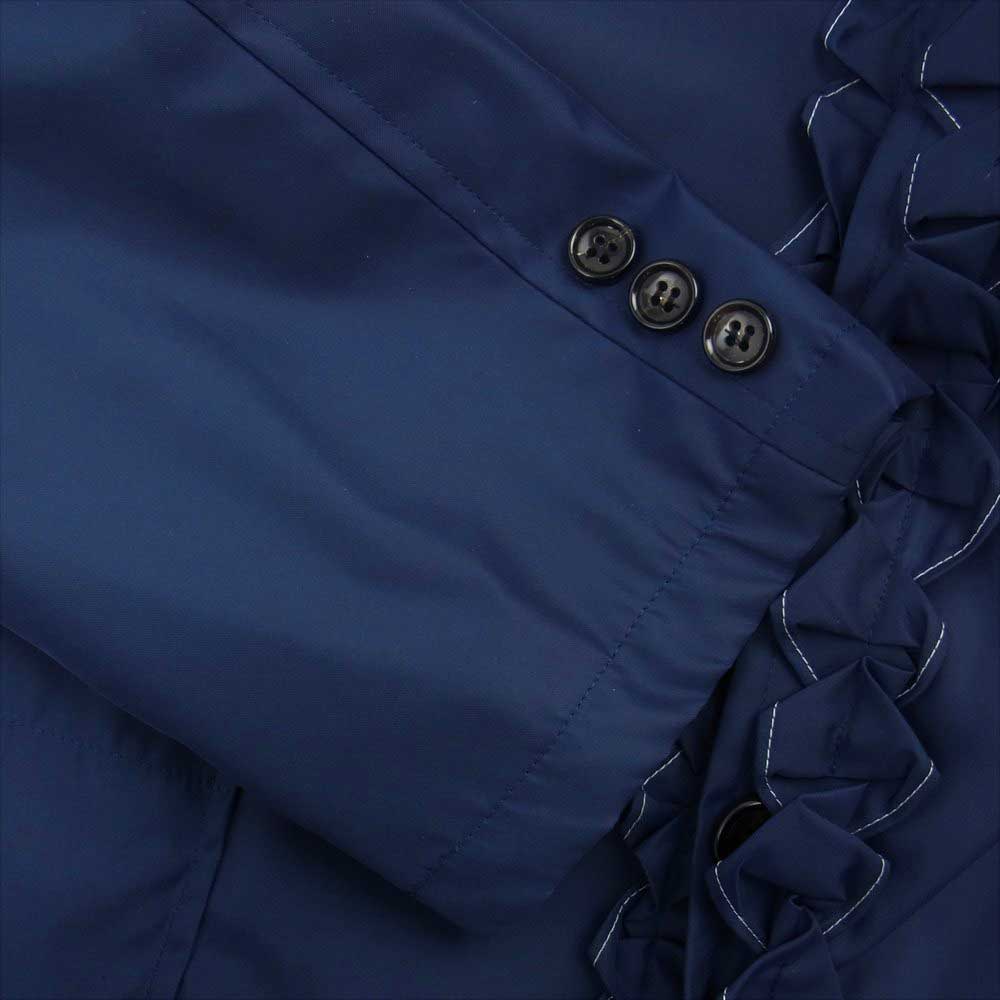 COMME des GARCONS HOMME コムデギャルソンオム 99年製 ナイロン フリル セットアップ ジャケット パンツ ネイビー系 S【中古】