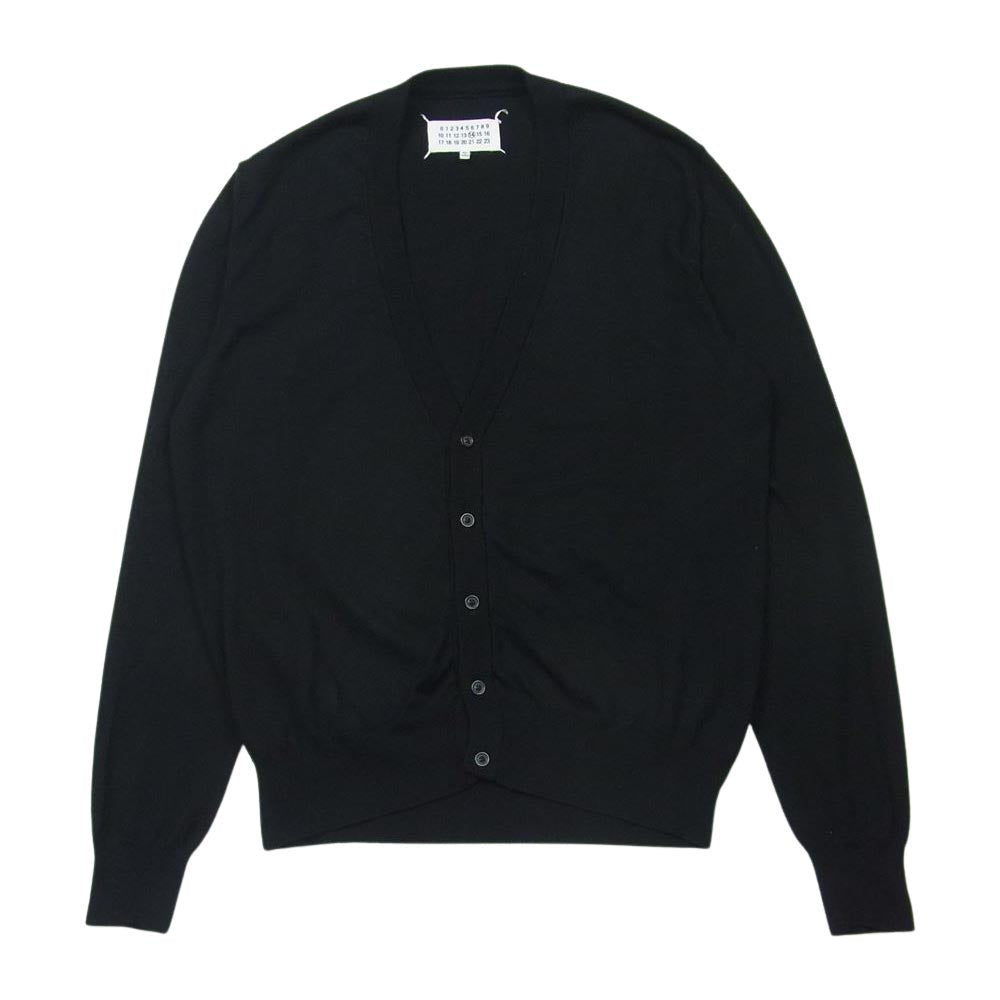 MAISON MARTIN MARGIELA メゾンマルタンマルジェラ 18SS 14ライン 四つタグ エルボーパッチ カーディガン ブラック系 S【中古】