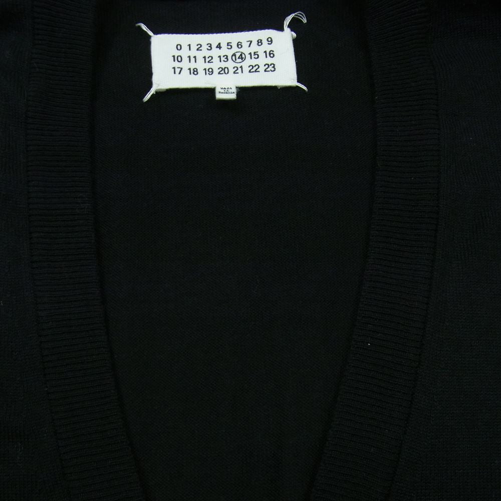 MAISON MARTIN MARGIELA メゾンマルタンマルジェラ 18SS 14ライン 四つタグ エルボーパッチ カーディガン ブラック系 S【中古】