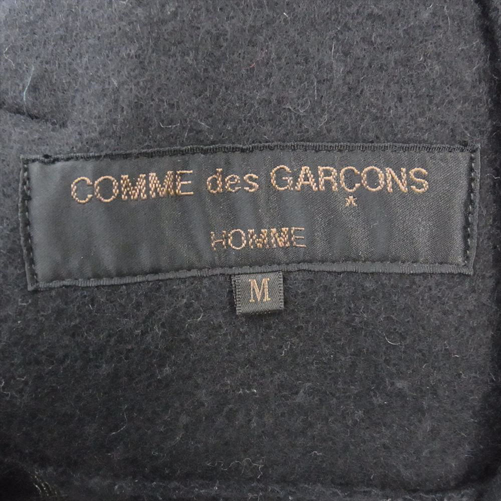 COMME des GARCONS HOMME コムデギャルソンオム AD1995 ヴィンテージ 90s 袖レザー切替 フルジップ ウール スタジャン ジャケット ブラック系【中古】