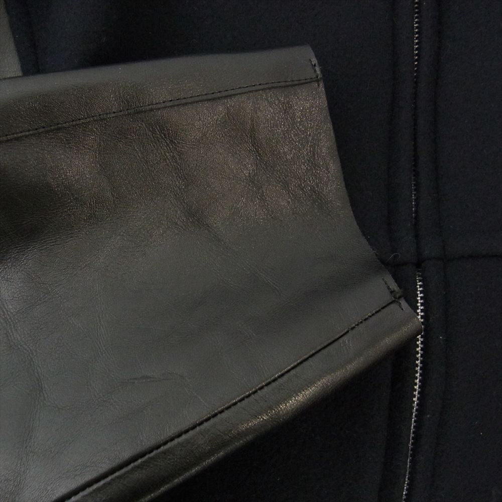 COMME des GARCONS HOMME コムデギャルソンオム AD1995 ヴィンテージ 90s 袖レザー切替 フルジップ ウール スタジャン ジャケット ブラック系【中古】