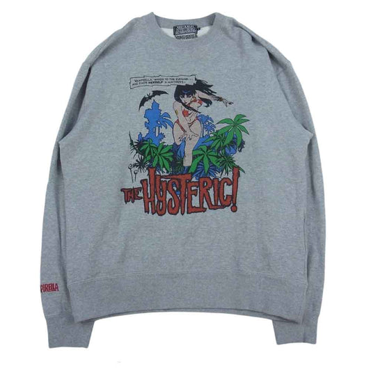 HYSTERIC GLAMOUR ヒステリックグラマー 22AW 02223CS14 VAMPIRELLA THE HUNTRESS ヴァンピレラ ザ ハントレス クルーネック スウェット グレー系 L【中古】