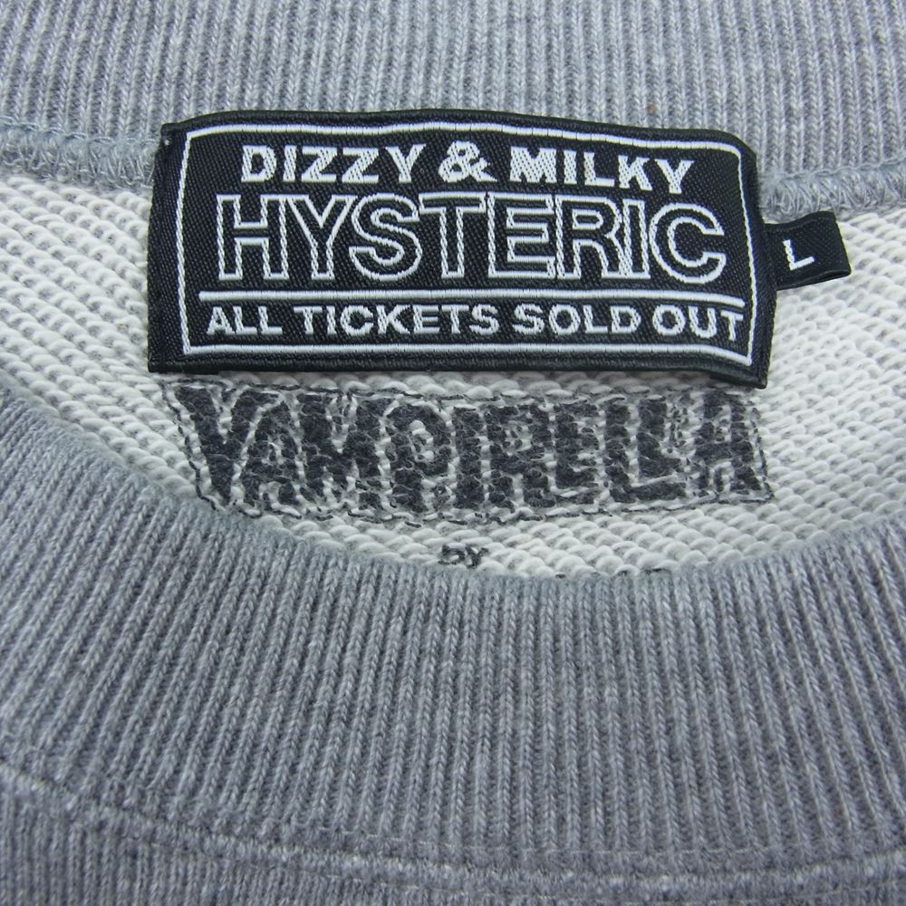 HYSTERIC GLAMOUR ヒステリックグラマー 22AW 02223CS14 VAMPIRELLA THE HUNTRESS ヴァンピレラ ザ ハントレス クルーネック スウェット グレー系 L【中古】