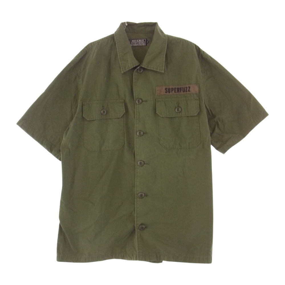 HYSTERIC GLAMOUR ヒステリックグラマー 22SS 02222AH02 HYS CHAMPIONSHIP SUPERFUZZ チャンピオンシップ フィールド アーミー 半袖 シャツ  カーキ系 M【中古】