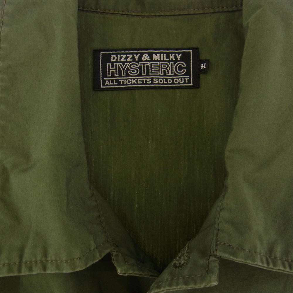 HYSTERIC GLAMOUR ヒステリックグラマー 22SS 02222AH02 HYS CHAMPIONSHIP SUPERFUZZ チャンピオンシップ フィールド アーミー 半袖 シャツ  カーキ系 M【中古】