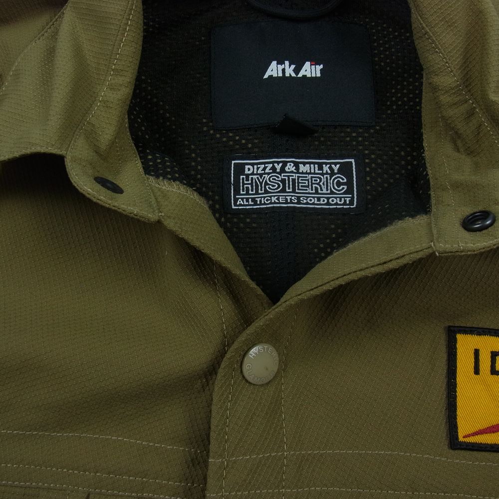 HYSTERIC GLAMOUR ヒステリックグラマー 22SS 02221AB07 HOT CLIMATE SHIRT JACKET ArkAir アークエアー コーデュラリップストップ ホット クライメント シャツ ジャケット カーキ系 M【中古】