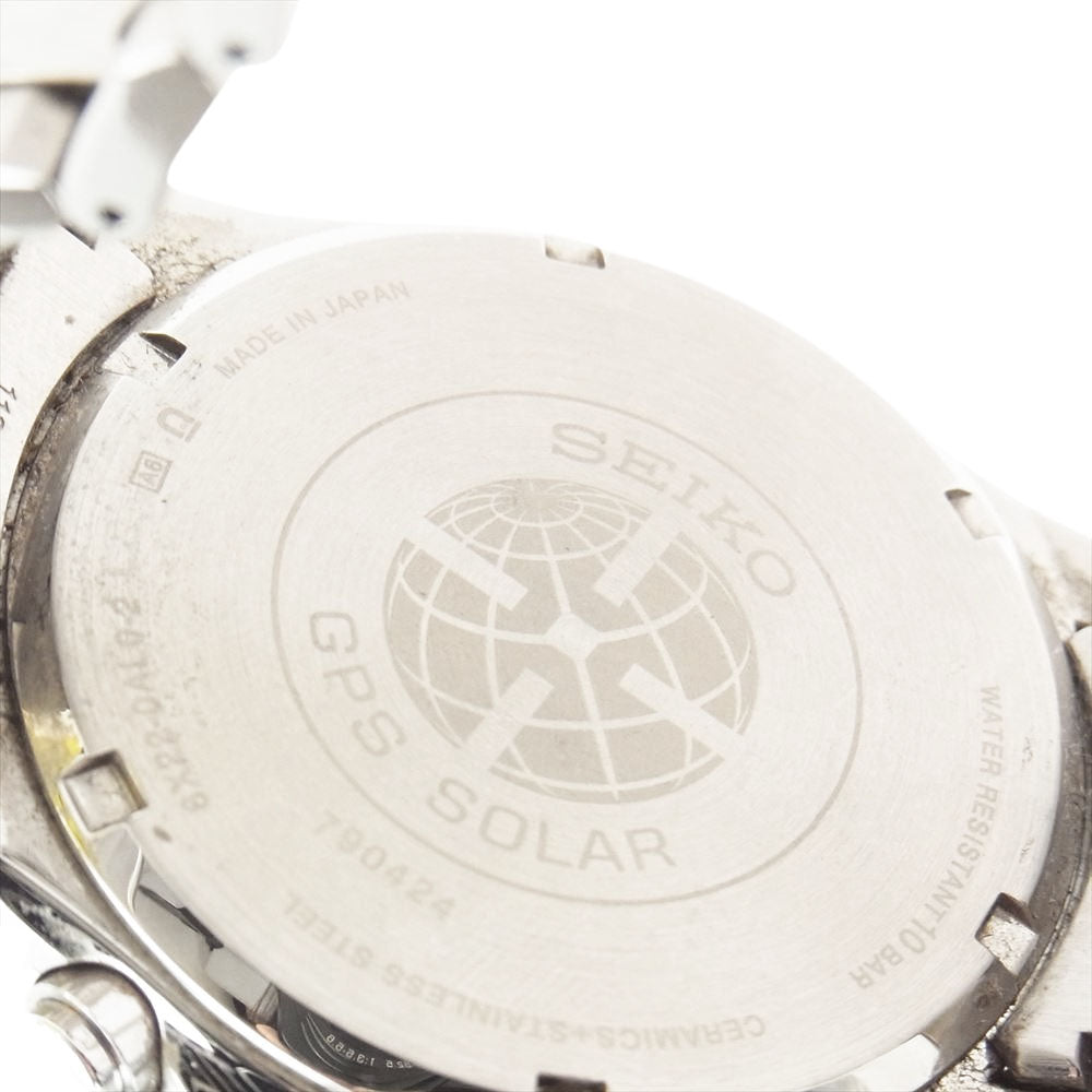 SEIKO セイコー  SBXB161 8X22-0AL0-2 ASTRON アストロン アストロン GPS電波 ソーラー ワールドタイム シルバー系【中古】