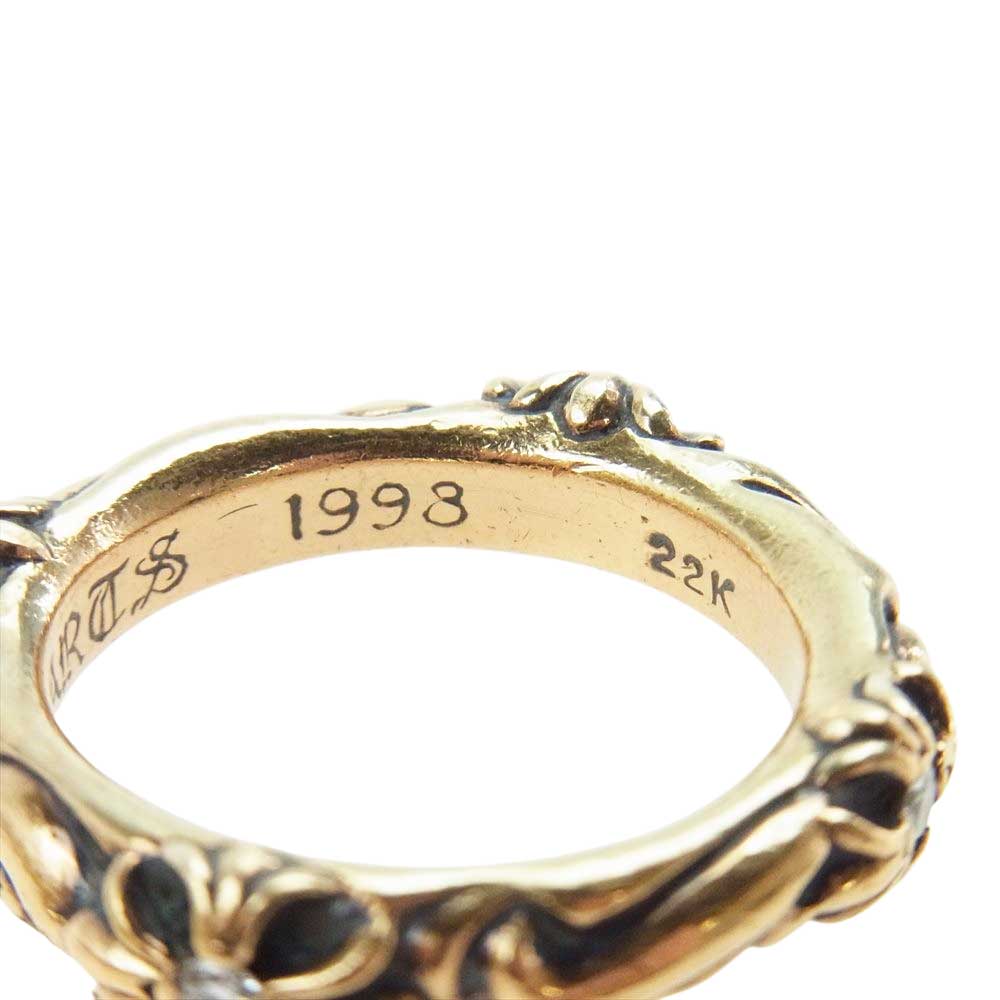 CHROME HEARTS クロムハーツ（原本無） 22K SBT BAND DIA 4ポイント ダイヤ リング  ゴールド系 18号【中古】