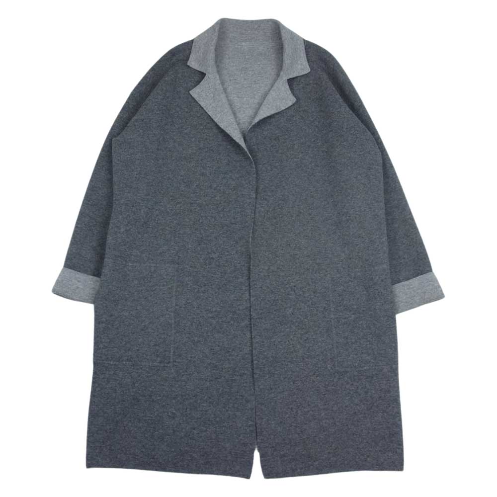 MAX MARA マックスマーラ STUDIO 赤タグ マックスマーラジャパンタグ カシミヤ混 ウール リバーシブル コート グレー系 S【中古】