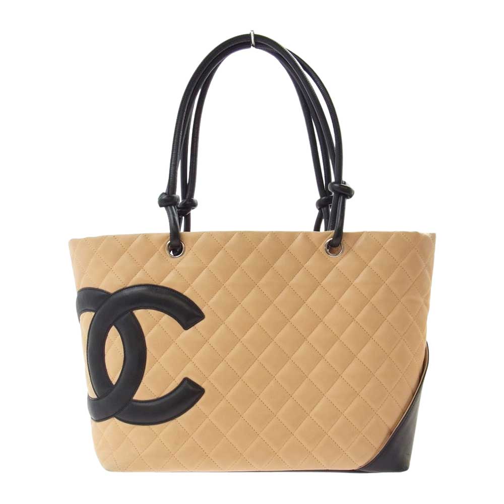 CHANEL シャネル カンボンライン  ココマーク トート バッグ ベージュ ベージュ系【中古】