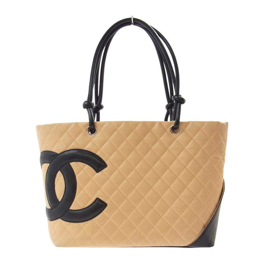 CHANEL シャネル カンボンライン  ココマーク トート バッグ ベージュ ベージュ系【中古】