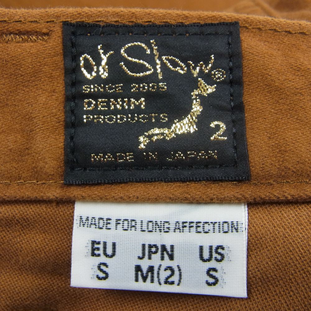 orSlow オアスロウ IVY FIT PANTS 107 MOLE SKIN モールスキン スリム テーパードパンツ ブラウン系 M【中古】