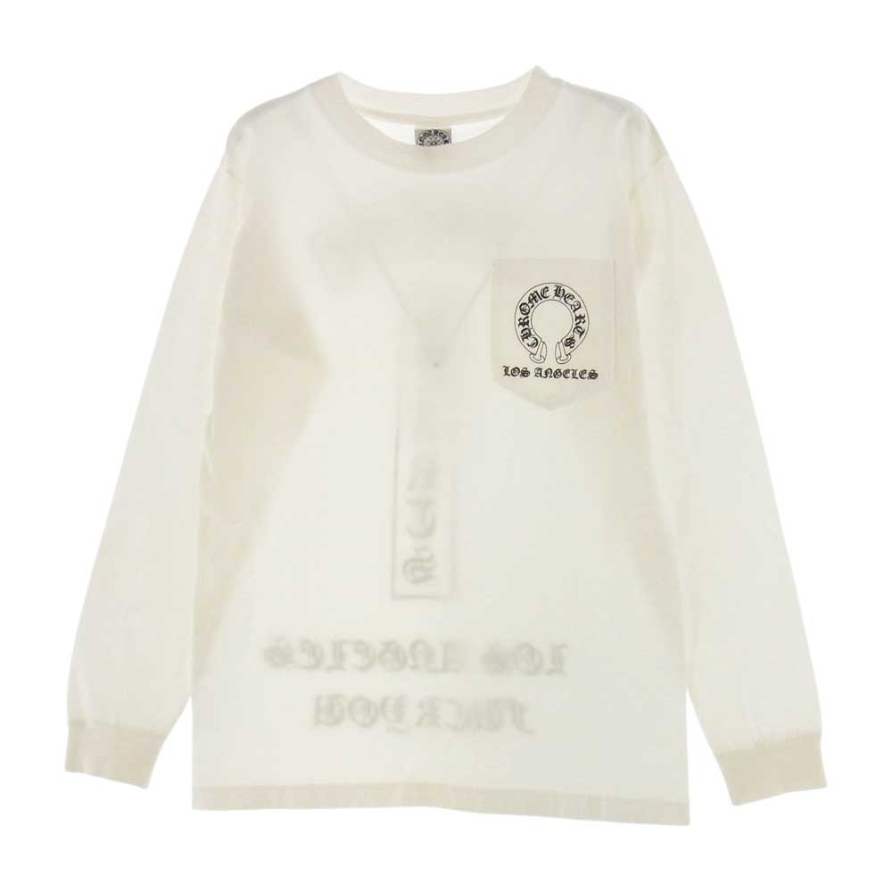 CHROME HEARTS クロムハーツ（原本無） ロサンゼルス限定 FUCK YOU ファックユー  ホースシュー バッククロスロゴ ポケット付 長袖 Tシャツ ホワイト系 S【中古】