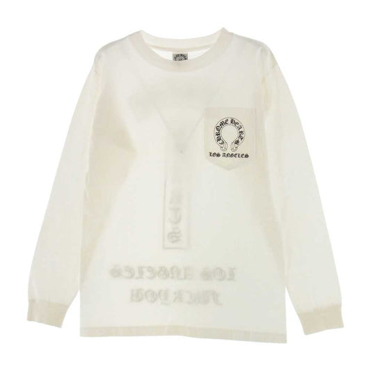 CHROME HEARTS クロムハーツ（原本無） ロサンゼルス限定 FUCK YOU ファックユー  ホースシュー バッククロスロゴ ポケット付 長袖 Tシャツ ホワイト系 S【中古】