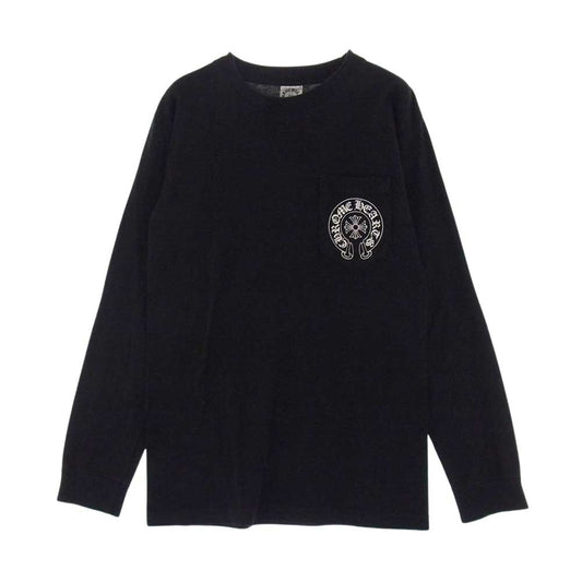 CHROME HEARTS クロムハーツ（原本無） ホースシュー セメタリークロス アームプリント ポケット付 長袖 Tシャツ ブラック系 S【中古】