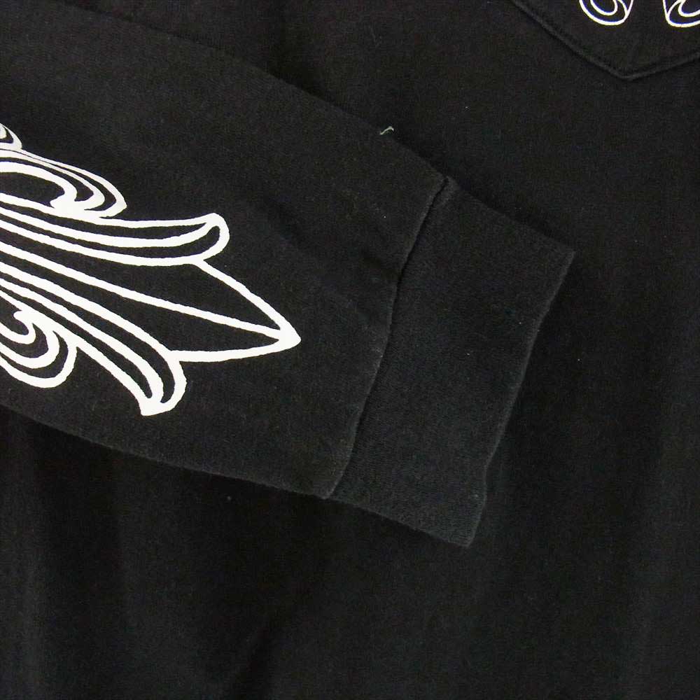 CHROME HEARTS クロムハーツ（原本無） ホースシュー セメタリークロス アームプリント ポケット付 長袖 Tシャツ ブラック系 S【中古】