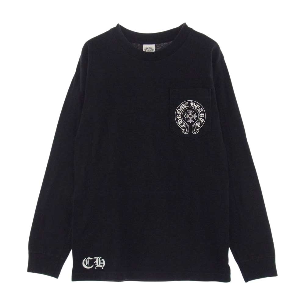 CHROME HEARTS クロムハーツ（原本無） ロサンゼルス限定 ホースシュー セメタリークロス アームプリント ポケット付 長袖 Tシャツ ブラック系 S【中古】