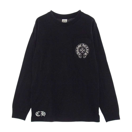 CHROME HEARTS クロムハーツ（原本無） ロサンゼルス限定 ホースシュー セメタリークロス アームプリント ポケット付 長袖 Tシャツ ブラック系 S【中古】
