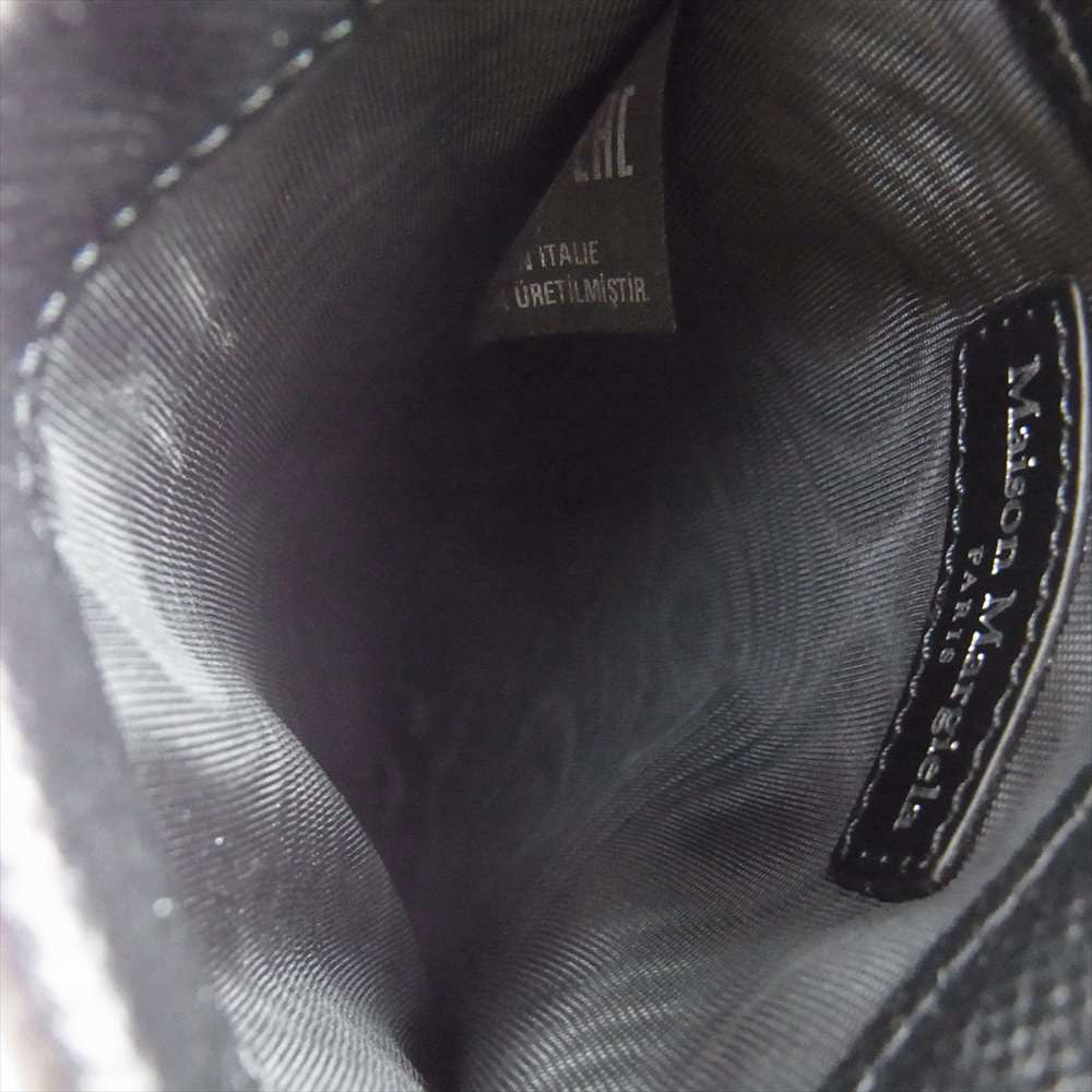 MAISON MARGIELA メゾンマルジェラ SA1VZ0002 HANGING PHONE POUCH 四つタグ レザー スマートフォンホルダー フォンケース ショルダーバッグ ブラック系【美品】【中古】