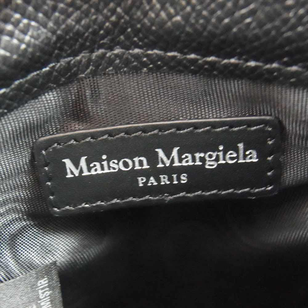 MAISON MARGIELA メゾンマルジェラ SA1VZ0002 HANGING PHONE POUCH 四つタグ レザー スマートフォンホルダー フォンケース ショルダーバッグ ブラック系【美品】【中古】
