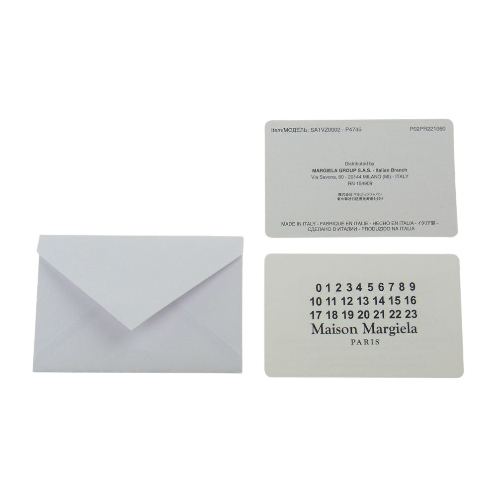 MAISON MARGIELA メゾンマルジェラ SA1VZ0002 HANGING PHONE POUCH 四つタグ レザー スマートフォンホルダー フォンケース ショルダーバッグ ブラック系【美品】【中古】