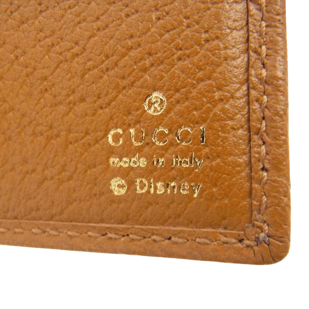 GUCCI グッチ 602547 Disney ディズニー ミッキー プリント GGスプリーム コンパクトウォレット 二つ折り財布 ブラウン系【美品】【中古】