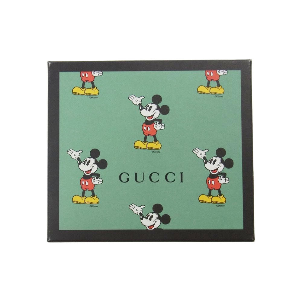 GUCCI グッチ 602547 Disney ディズニー ミッキー プリント GGスプリーム コンパクトウォレット 二つ折り財布 ブラウン系【美品】【中古】