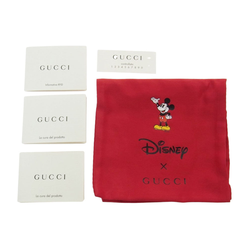 GUCCI グッチ 602547 Disney ディズニー ミッキー プリント GGスプリーム コンパクトウォレット 二つ折り財布 ブラウン系【美品】【中古】