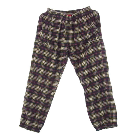 Supreme シュプリーム 20AW Tartan flannel skate pant タータン フランネル パンツ グリーン系 イエロー系 S【中古】
