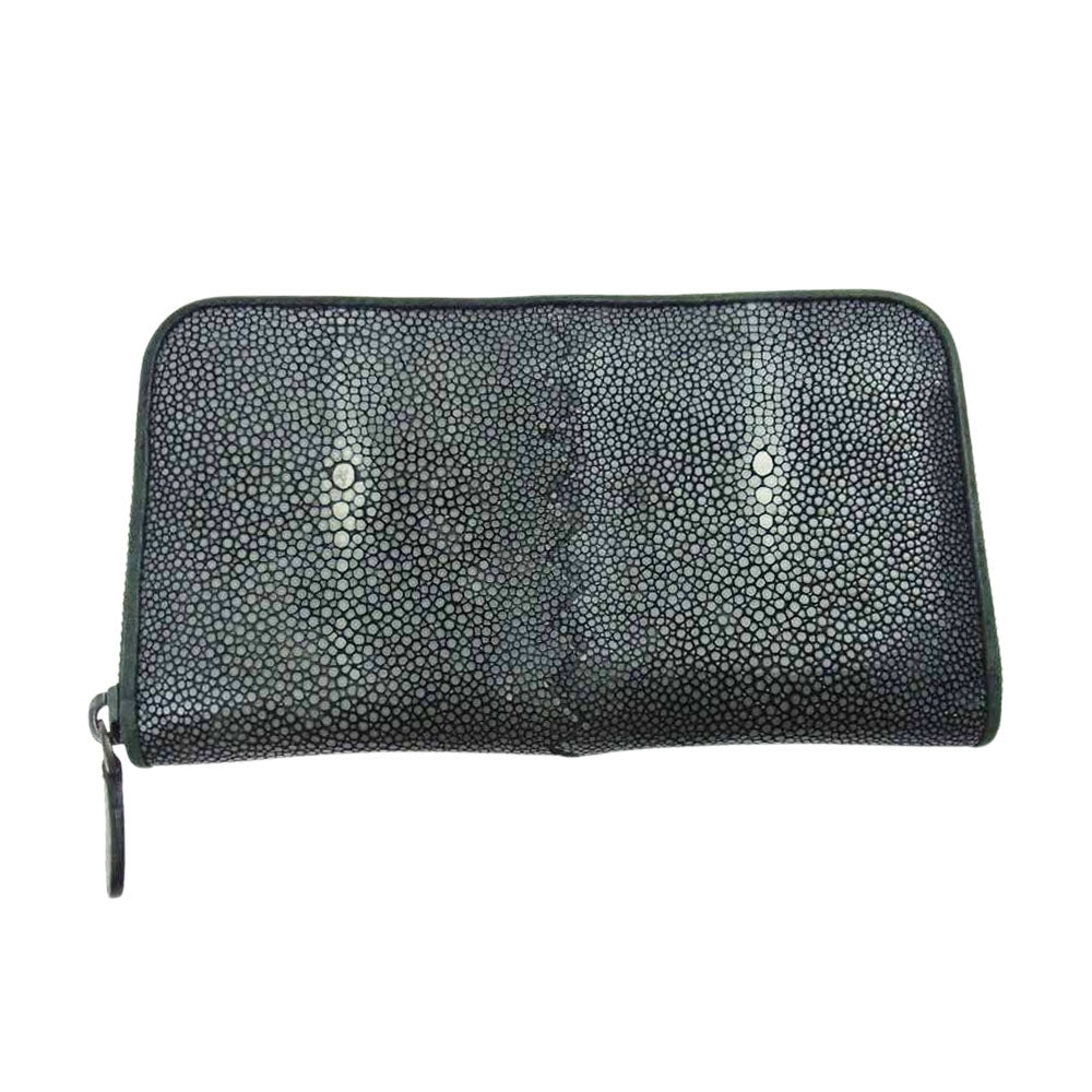 BOTTEGAVENETA ボッテガヴェネタ スティングレイ ガルーシャ ラウンドファスナー長財布 グレー系【中古】