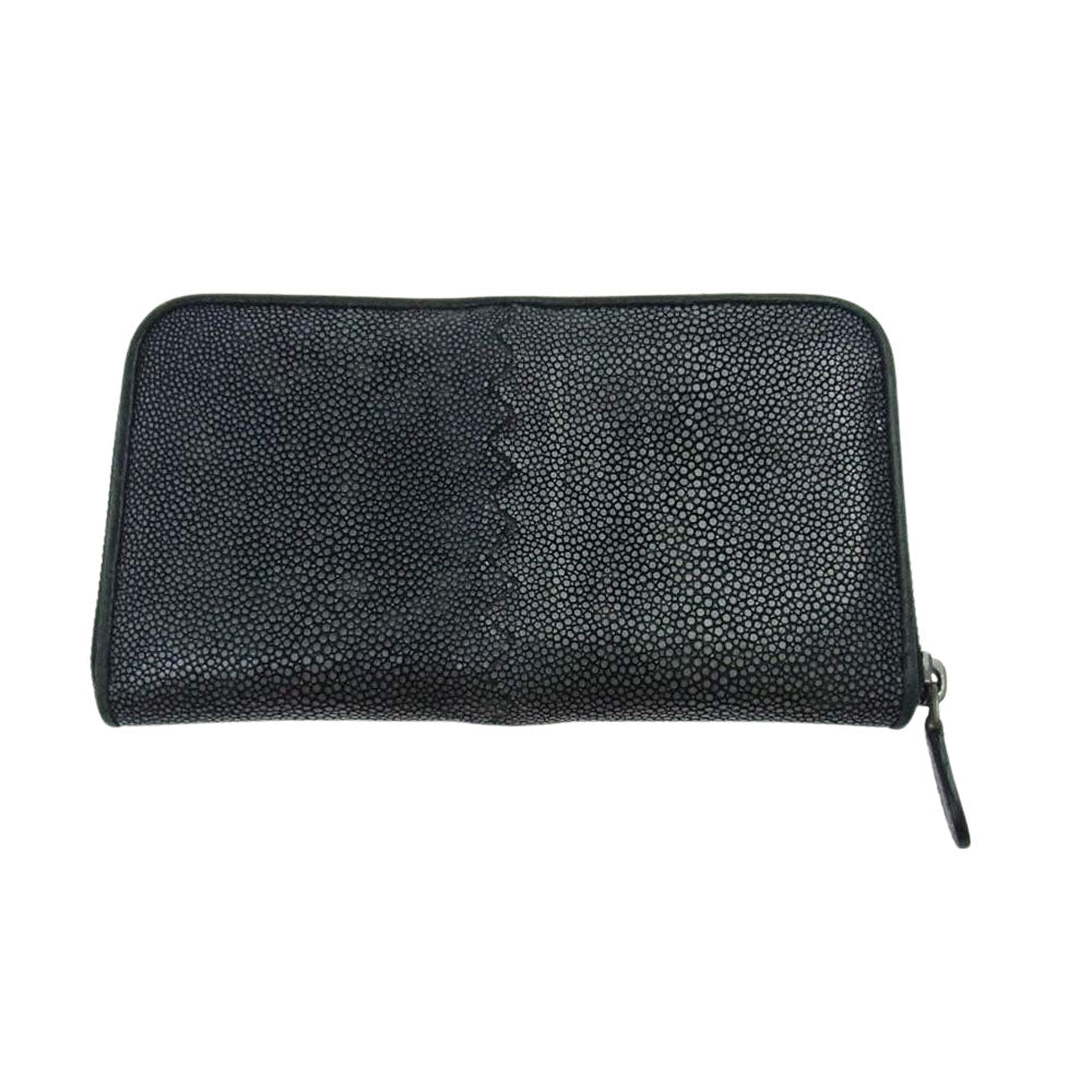 BOTTEGAVENETA ボッテガヴェネタ スティングレイ ガルーシャ ラウンドファスナー長財布 グレー系【中古】