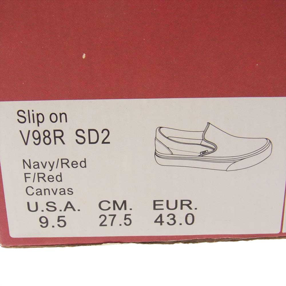 VANS バンズ V98R SD2 STANDARD CALIFORNIA SLLIP ON スタンダードカリフォルニア スリッポン スニーカー ネイビー系 レッド系 27.5cm【中古】