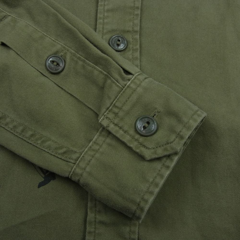 HYSTERIC GLAMOUR ヒステリックグラマー 02173AH07  THE GHOST WOLVES プリント ミリタリーシャツ カーキ系 S【中古】