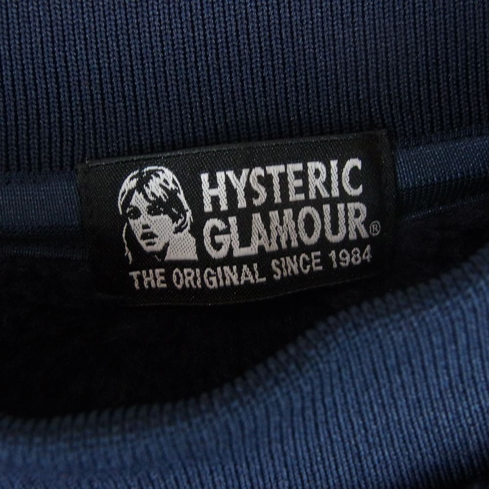 HYSTERIC GLAMOUR ヒステリックグラマー  01183CS10  POLARTEC HYS 刺繍 ロゴ フリース スウェット  ネイビー系 F【中古】