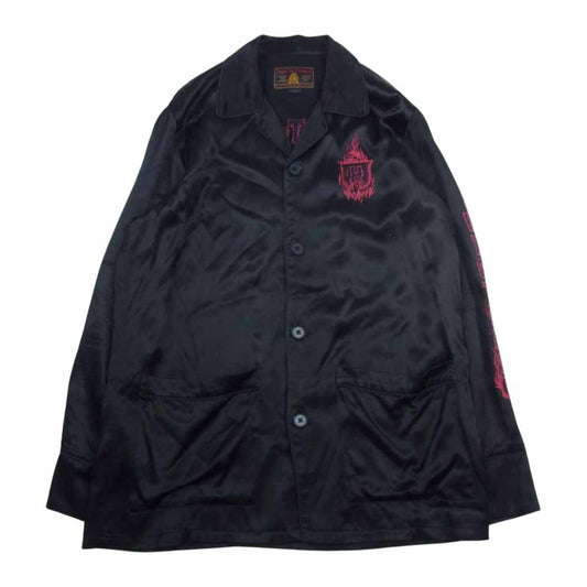 HYSTERIC GLAMOUR ヒステリックグラマー 02181AH04 DEVIL 刺繍 ナイロン ジャケット  ブラック系 S【美品】【中古】