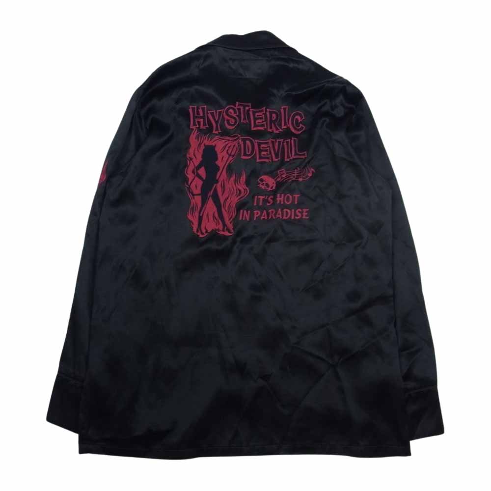 HYSTERIC GLAMOUR ヒステリックグラマー 02181AH04 DEVIL 刺繍 ナイロン ジャケット  ブラック系 S【美品】【中古】