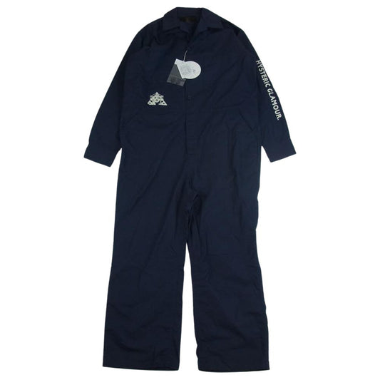 HYSTERIC GLAMOUR ヒステリックグラマー 02201AS01375 TRIANGLE WOMAN オーバーサイズ オールインワン ネイビー系 M【極上美品】【中古】