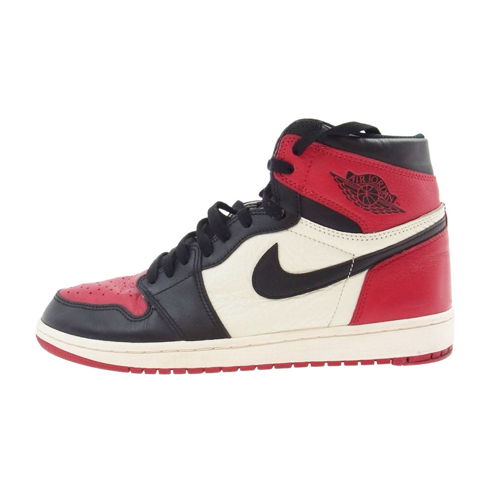 NIKE ナイキ 555088-610 AIR JORDAN 1 HIHG OG RETRO エアージョーダン ブレッドトゥ スニーカー ブラック系 レッド系 ホワイト系 28.5cm【中古】