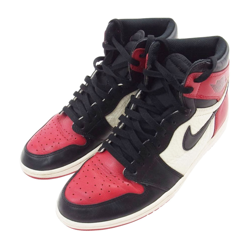 NIKE ナイキ 555088-610 AIR JORDAN 1 HIHG OG RETRO エアージョーダン ブレッドトゥ スニーカー ブラック系 レッド系 ホワイト系 28.5cm【中古】
