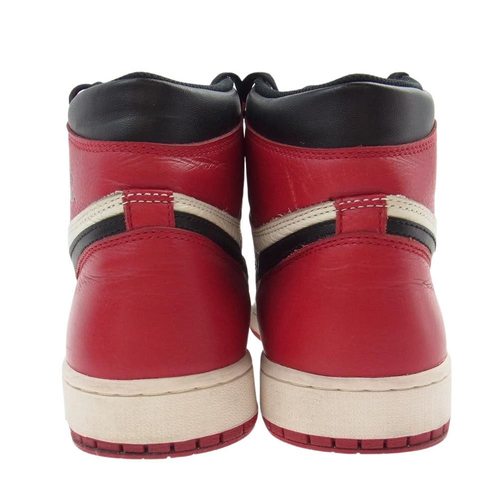 NIKE ナイキ 555088-610 AIR JORDAN 1 HIHG OG RETRO エアージョーダン ブレッドトゥ スニーカー ブラック系 レッド系 ホワイト系 28.5cm【中古】