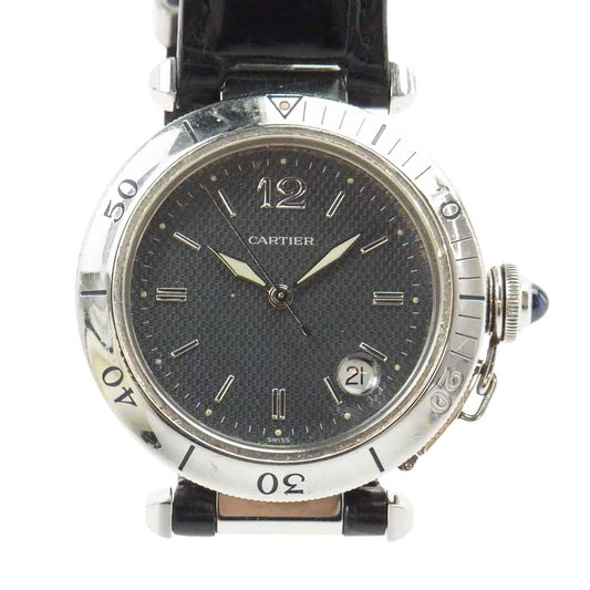 CARTIER カルティエ W3101755 パシャ 38mm 自動巻き 腕時計 シルバー系 ブラック系【中古】