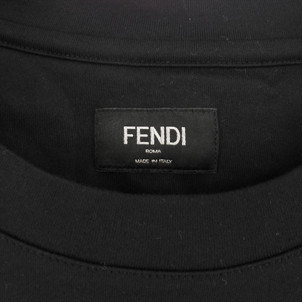 FENDI フェンディ FY1129 AL28 ロゴ ブラックジャージー Tシャツ ブラック系 XL【美品】【中古】